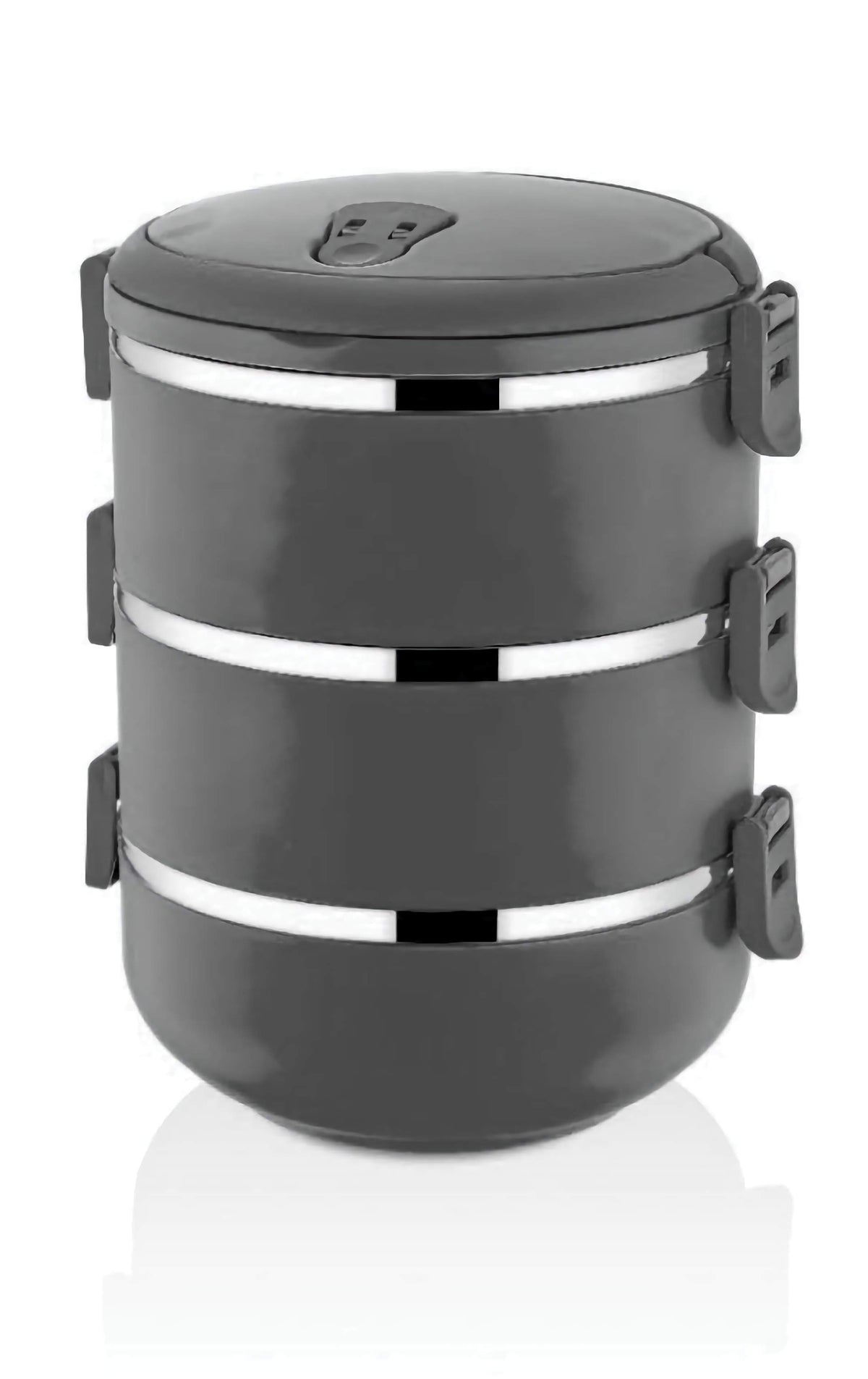 Freshbox 3-Layer Stainless Steel Bento Lunch Box (Black)