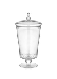 Footed Glass Jar With Lid