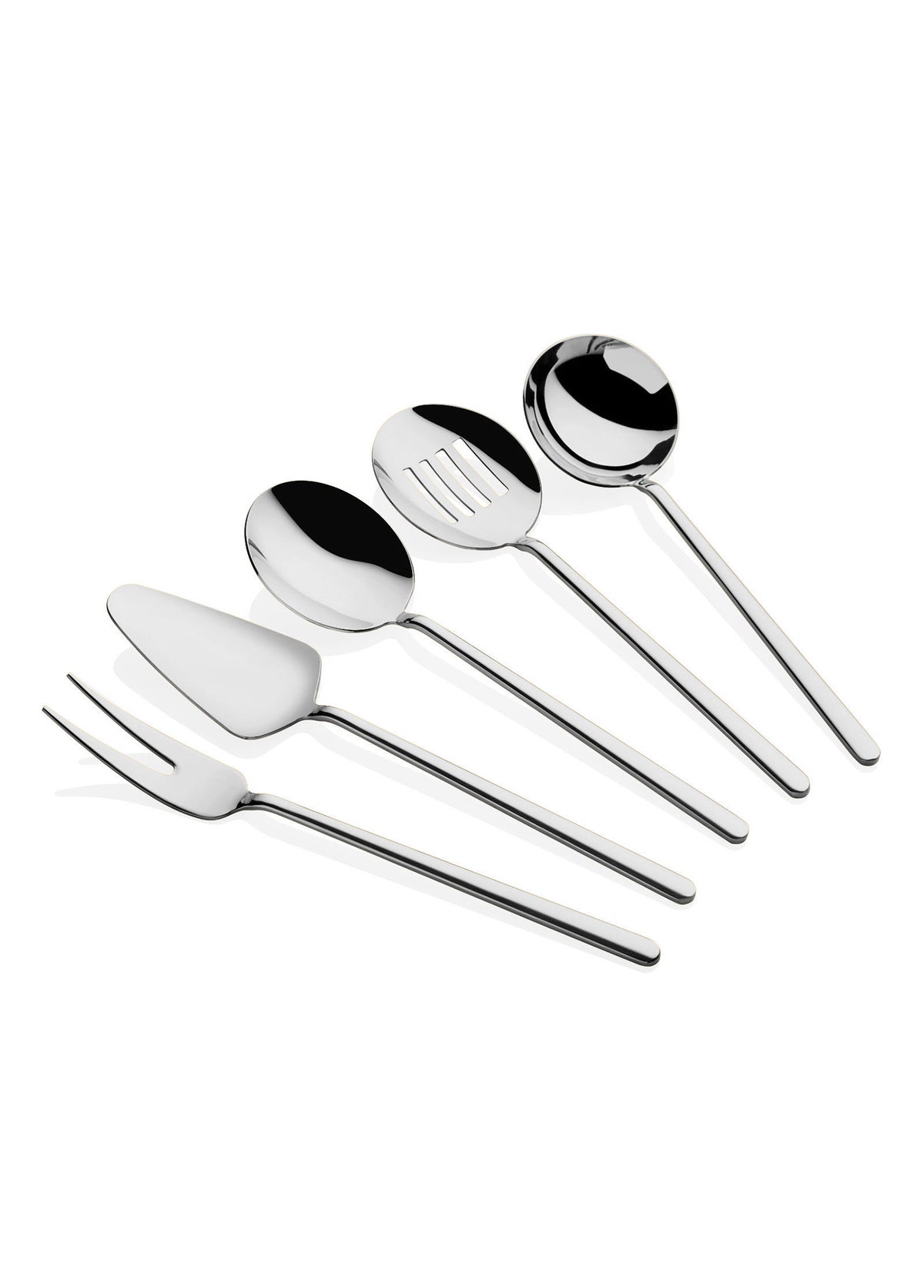 Gourmet Collection Serving Utensils, Set of 5 (Silver)