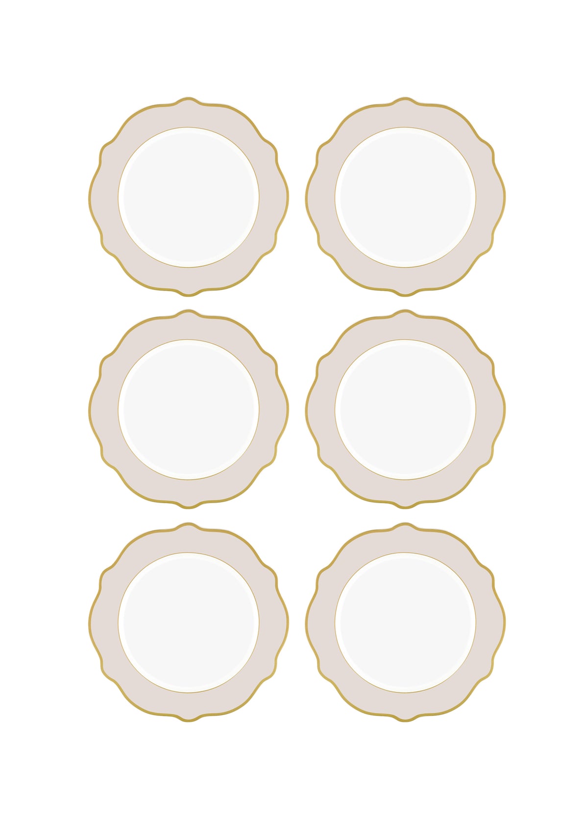 Jaswely Collection Porcelain Side Plates, Set of 6 (Sand Beige)