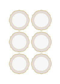 Jaswely Collection Porcelain Side Plates, Set of 6 (Sand Beige)