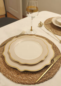 Jaswely Collection Porcelain Side Plates, Set of 6 (Sand Beige)