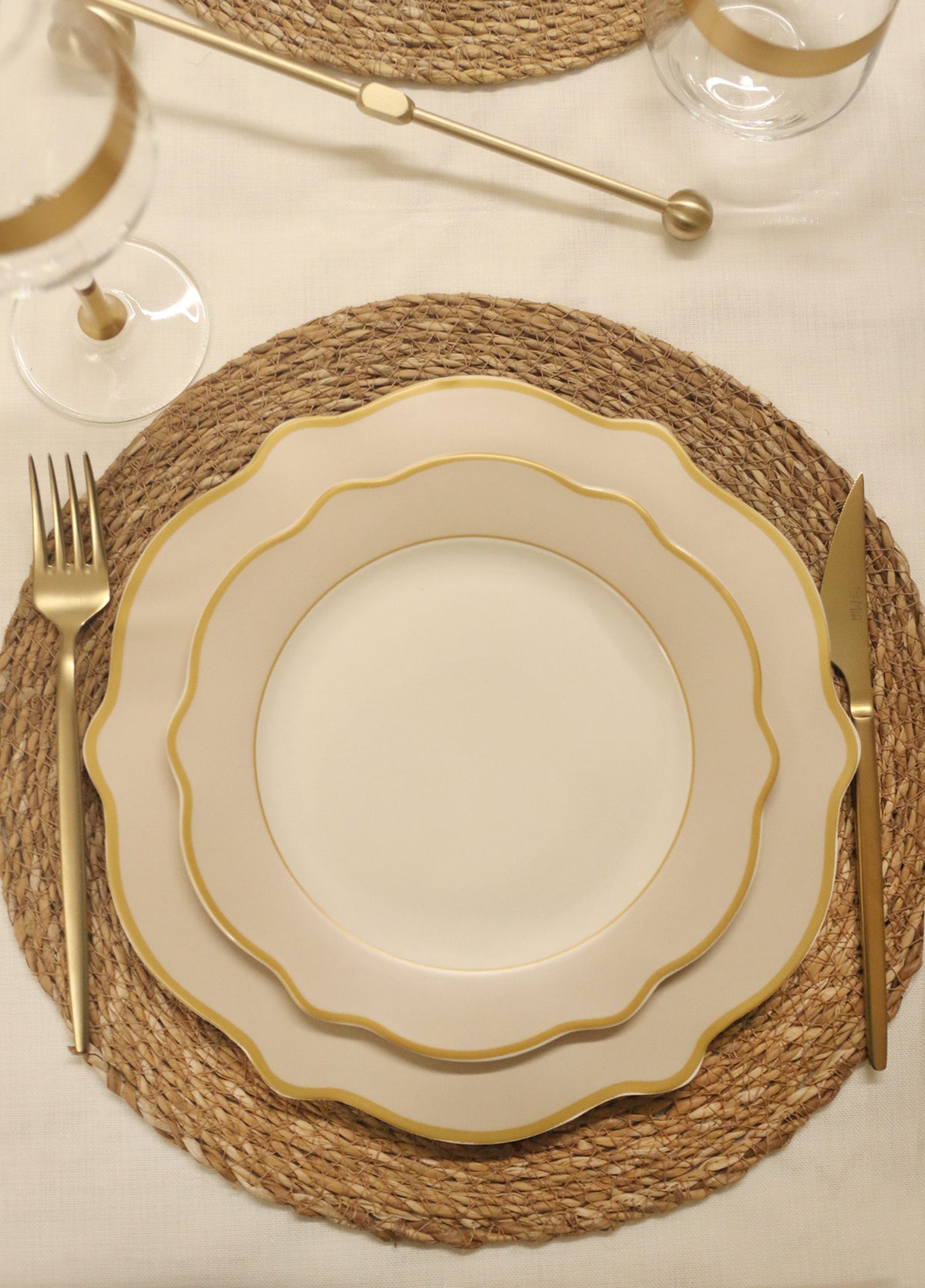 Jaswely Collection Porcelain Side Plates, Set of 6 (Sand Beige)