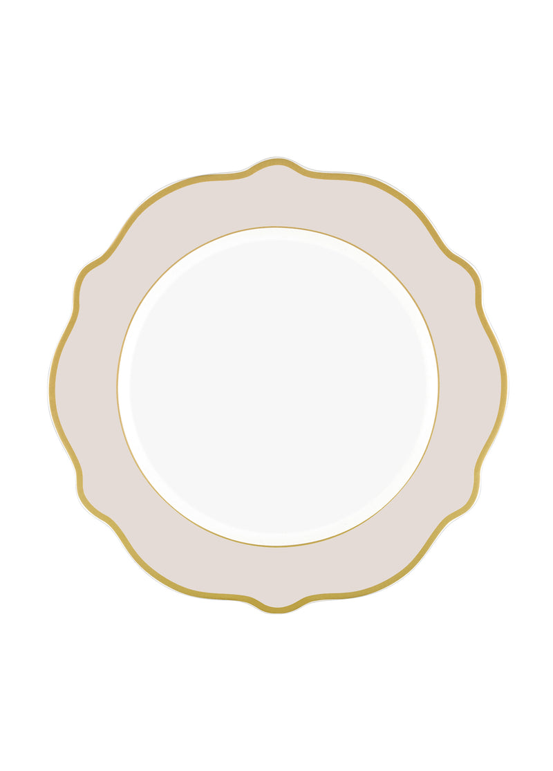 Jaswely Collection Porcelain Dinner Plates, Set of 6 (Sand Beige)