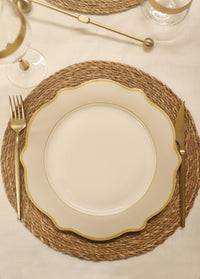 Jaswely Collection Porcelain Dinner Plates, Set of 6 (Sand Beige)