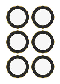 Jaswely Collection Porcelain Dinner Plates, Set of 6 (Black)