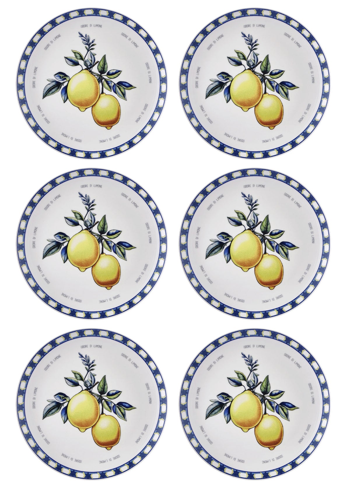 Odore Di Limone Collection Dinner Plates, Set of 6