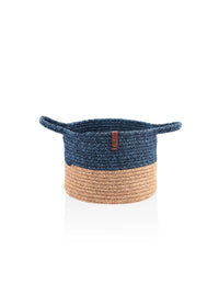 Jute Handwoven Storage Basket (Blue)