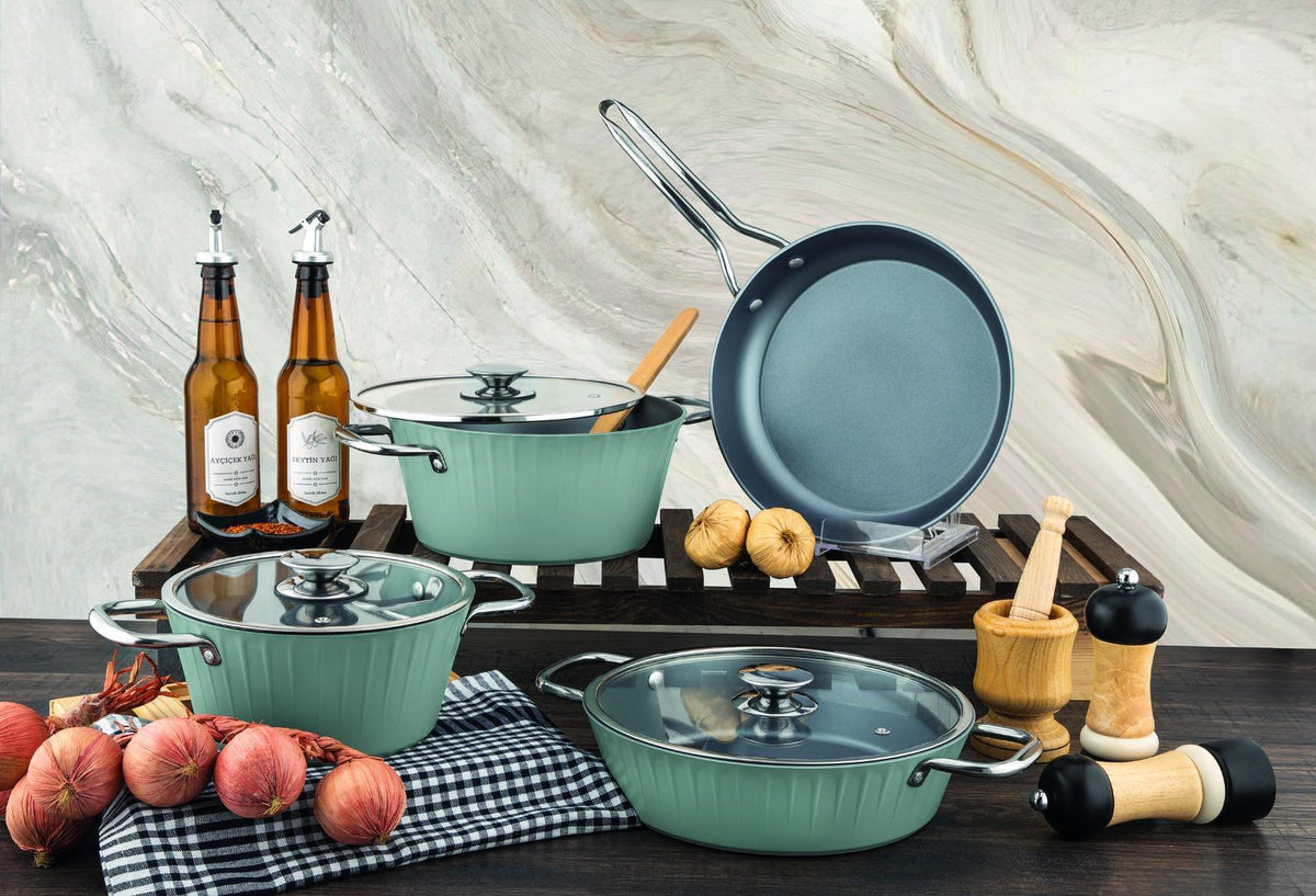 Lionte Collection 7-Piece Non-Stick Granite Cookware Set – Suitable for Induction Hobs