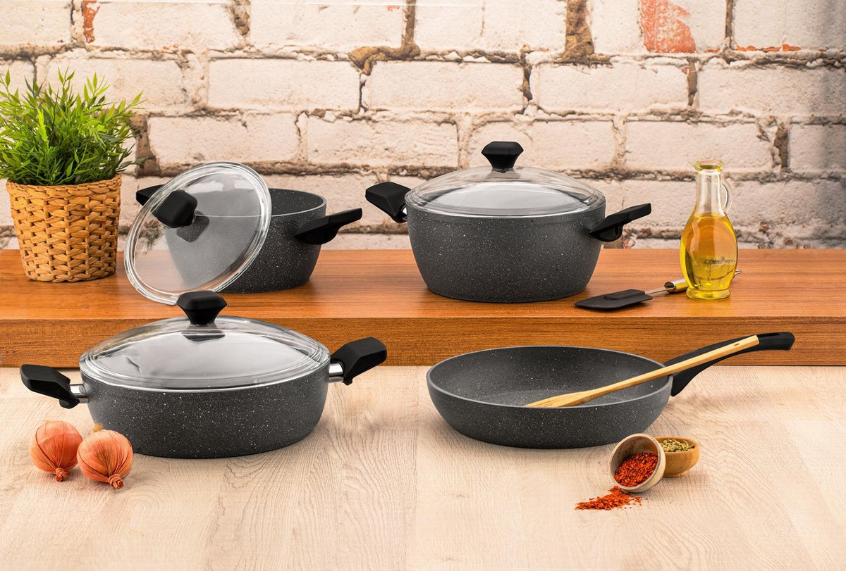 Zest Gusto Collection 7-Piece Non-Stick Granite Cookware Set