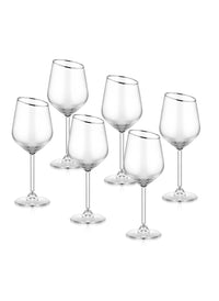 Gina Collection Silver Slanted Wine Glasses (Set of 6)