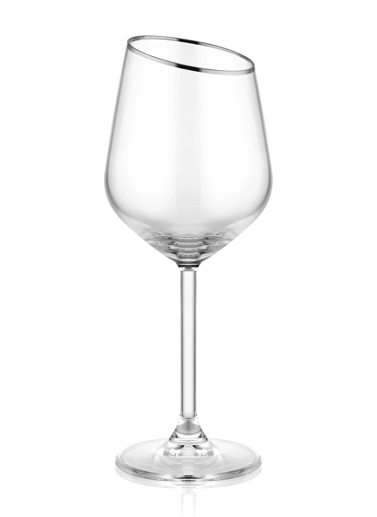 Gina Collection Silver Slanted Wine Glasses (Set of 6)