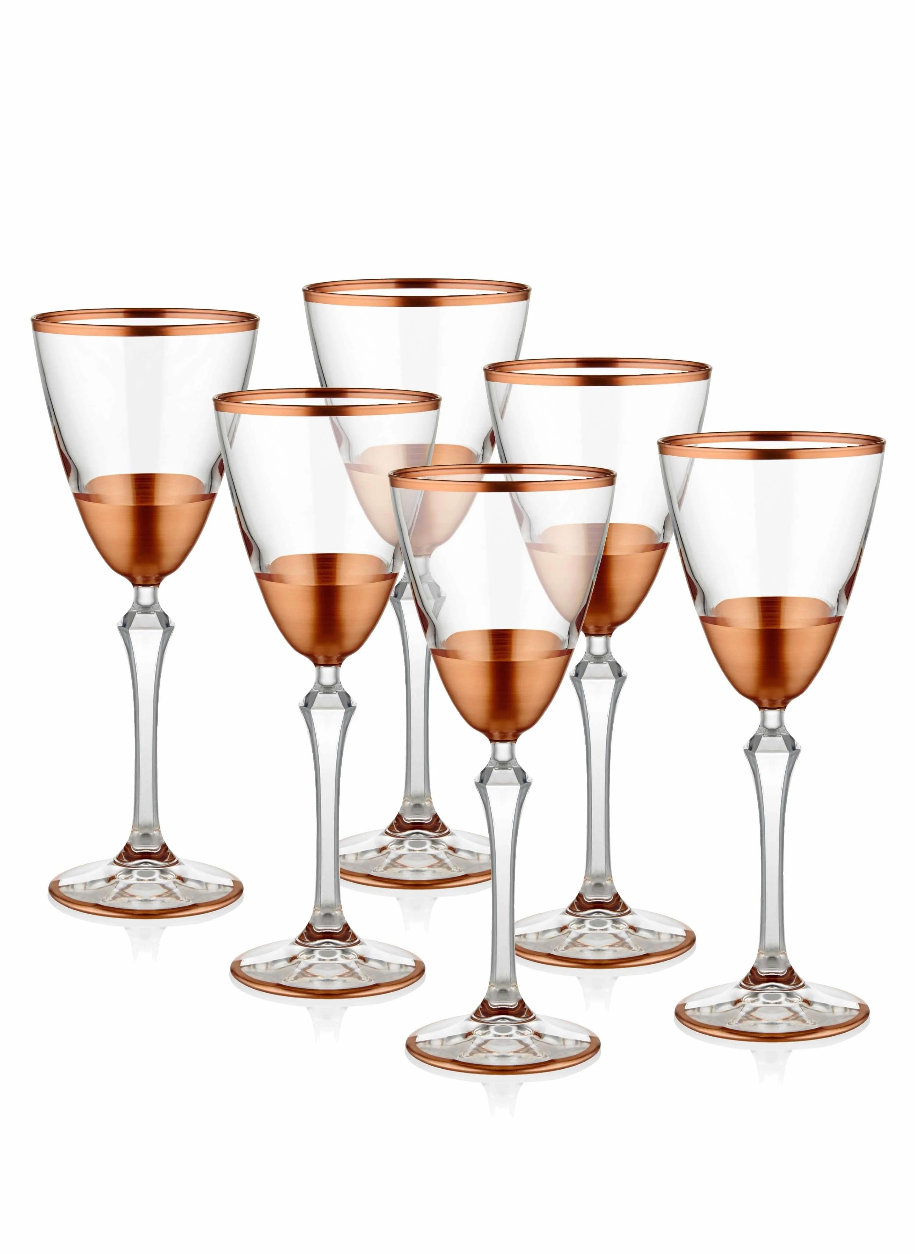 Glam Collection Copper Wine Glasses Set of 6