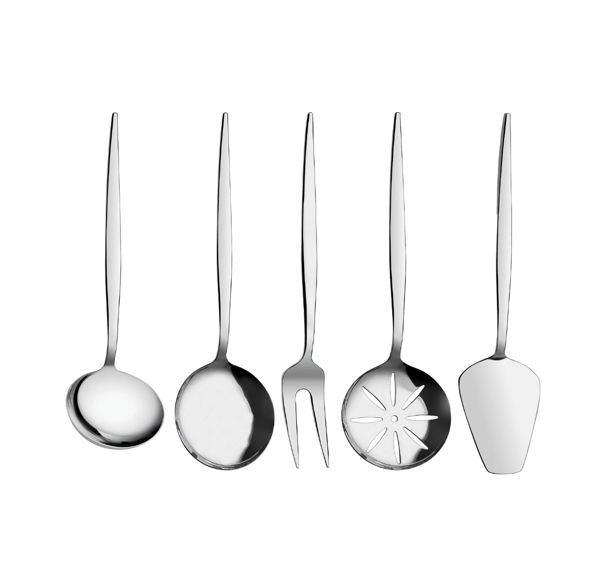 Asya Collection Mini Serving Utensils, Set of 5 (Silver)