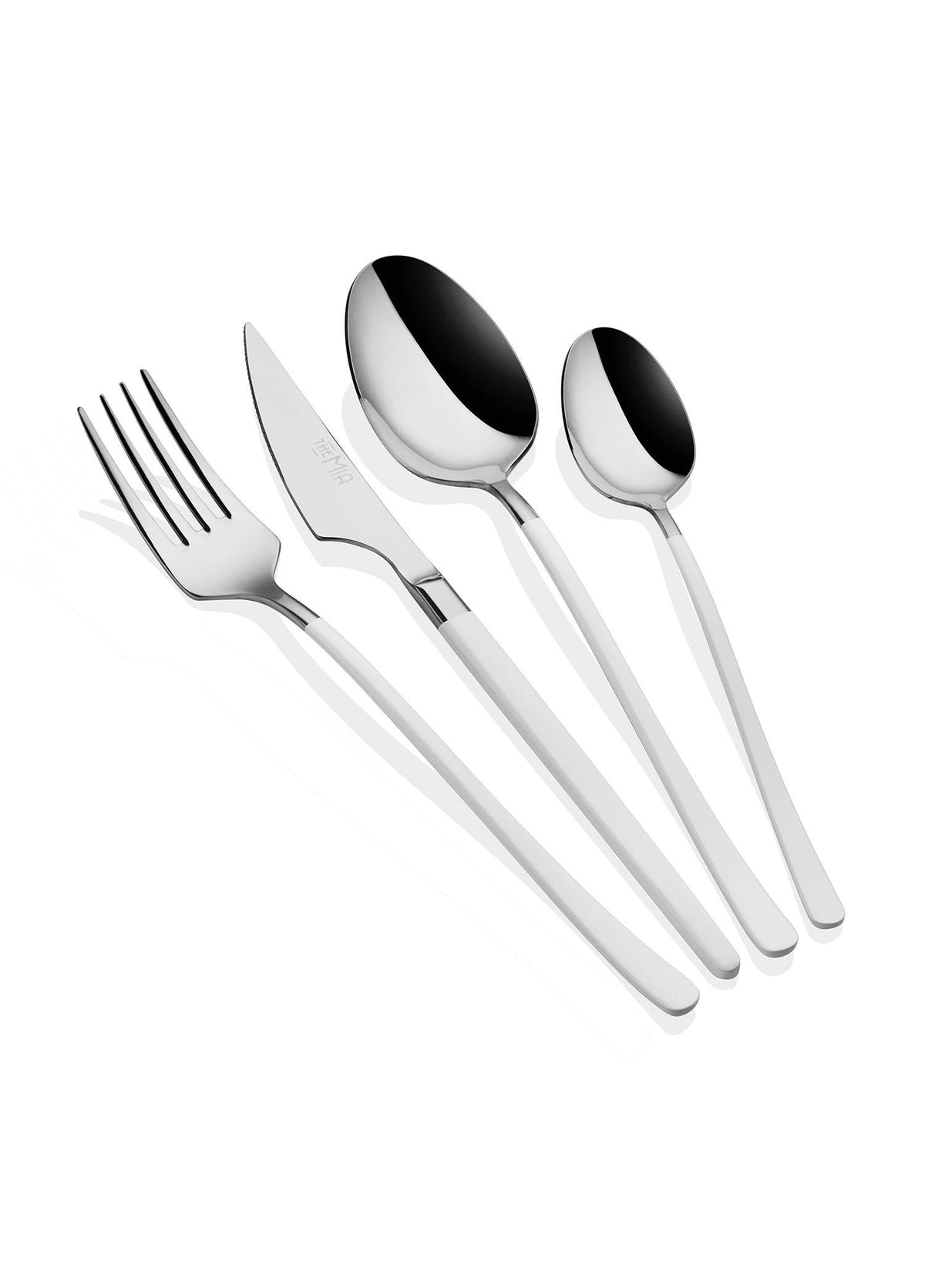 Vina Collection Silver And White Cutlery (Set of 24)