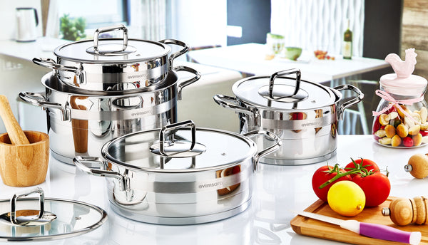 Safir Collection 8-piece Stainless Steel Cookware Set