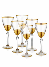 Glam Collection Gold Wine Glasses (Set of 6)