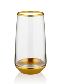 Glam Collection Gold Highball Glasses (Set of 6)