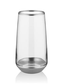 Glam Collection Silver Highball Glasses (Set of 6)