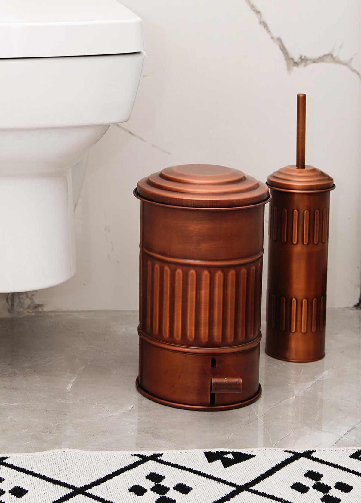 Copper Step On Bathroom Rubbish Bin (5 Litres)