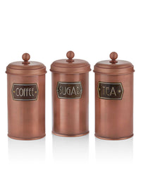 Copper Coffee, Tea, And Sugar Canister Set - 22 cm (H)