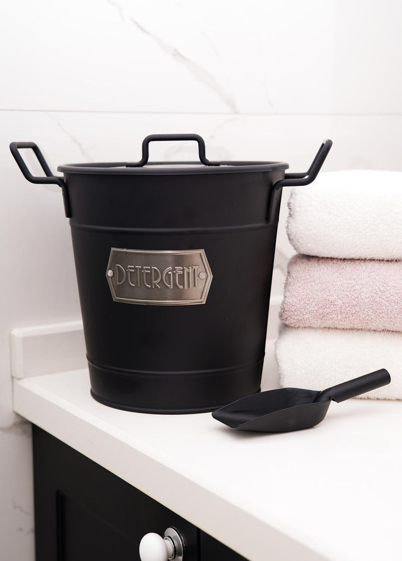 Black Detergent Storage Bin