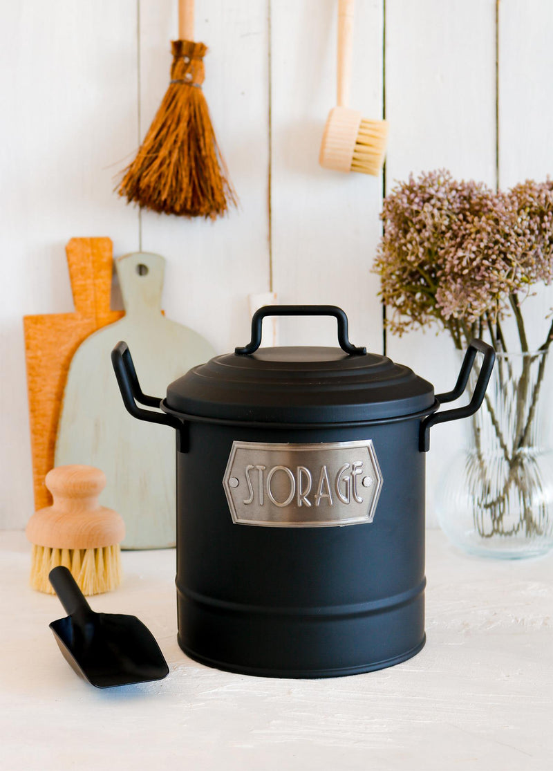 Black Kitchen Storage Bin Rozi
