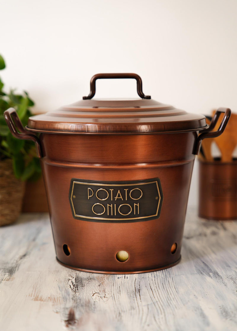 Copper Potato And Onion Bin