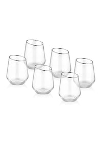 Gina Collection Silver Slanted Tumblers (Set of 6)