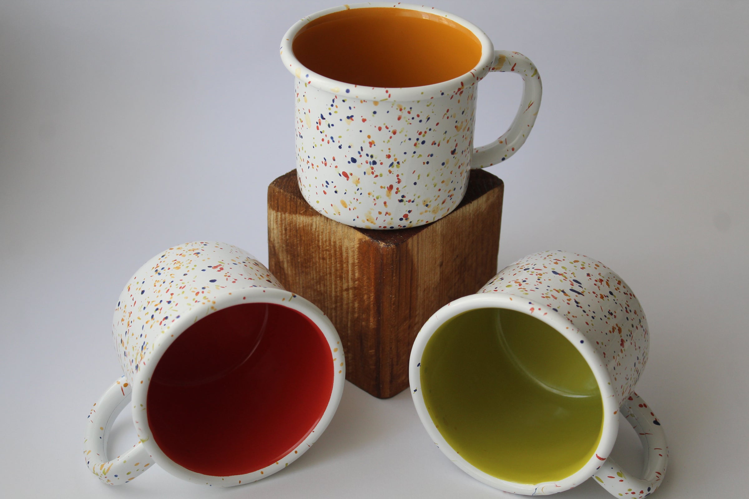 Red Speckled Enamel Steel Mug