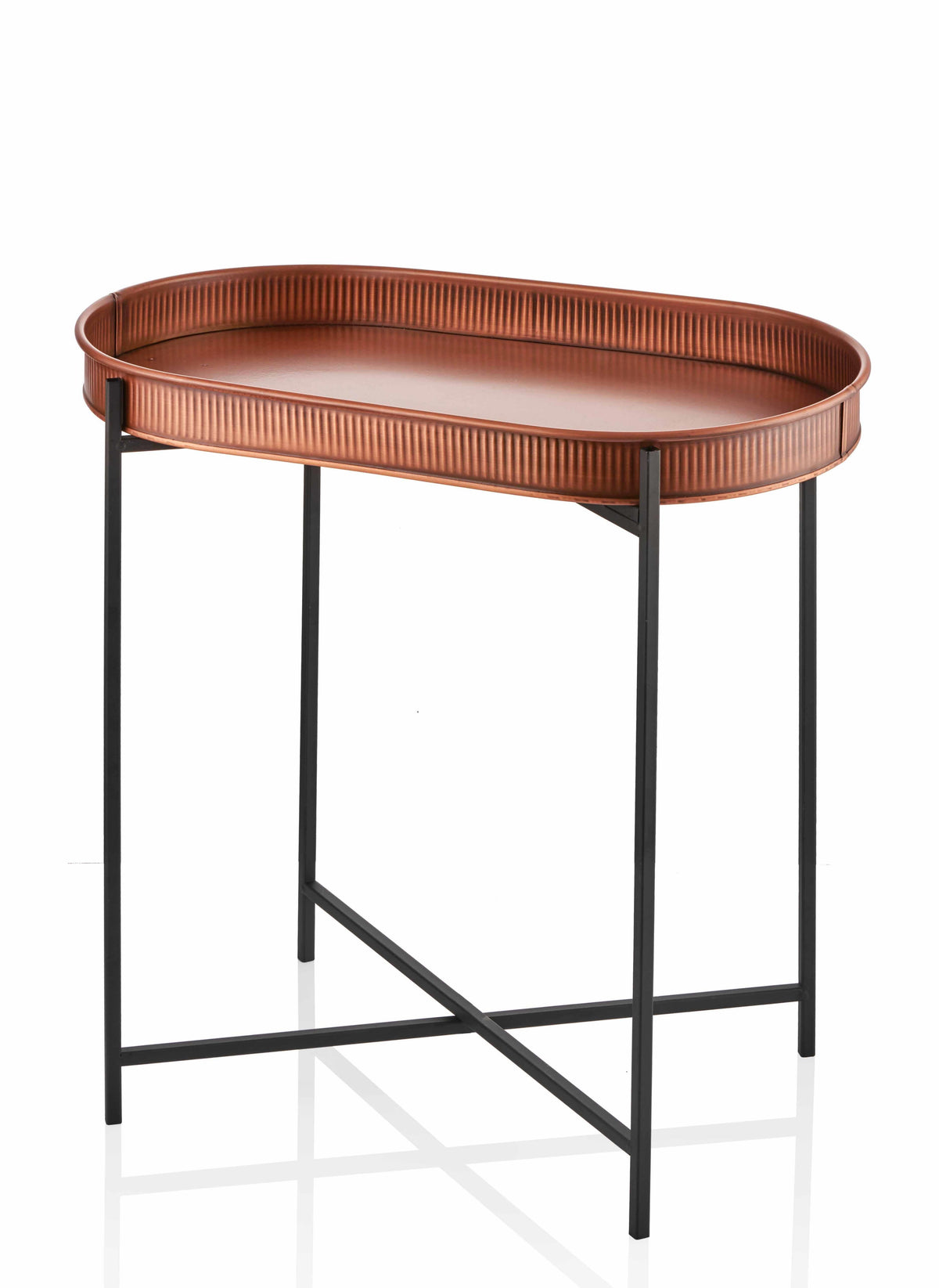 Copper Oval Side Table