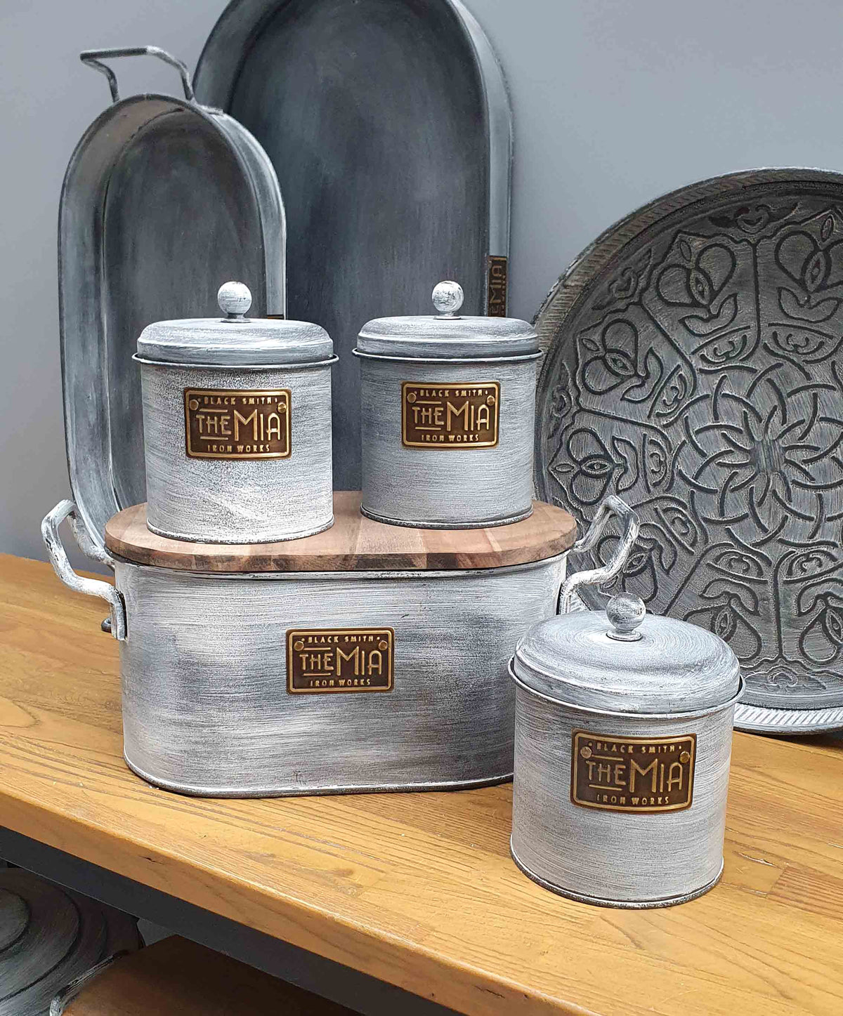 Stone Collection Coffee, Tea, And Sugar Canister Set 17 cm (H