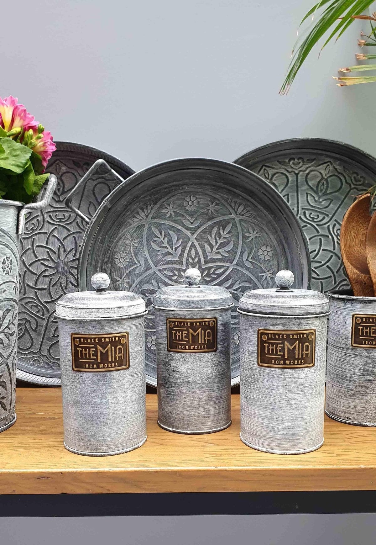 Stone Collection Coffee, Tea, And Sugar Canister Set - 22 cm (H)