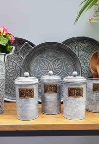 Stone Collection Coffee, Tea, And Sugar Canister Set - 22 cm (H)
